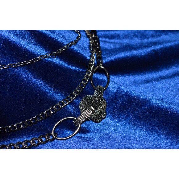 Premier Designs Dark Silver Tone Multi Strand Chain Necklace - Picture 5 of 6